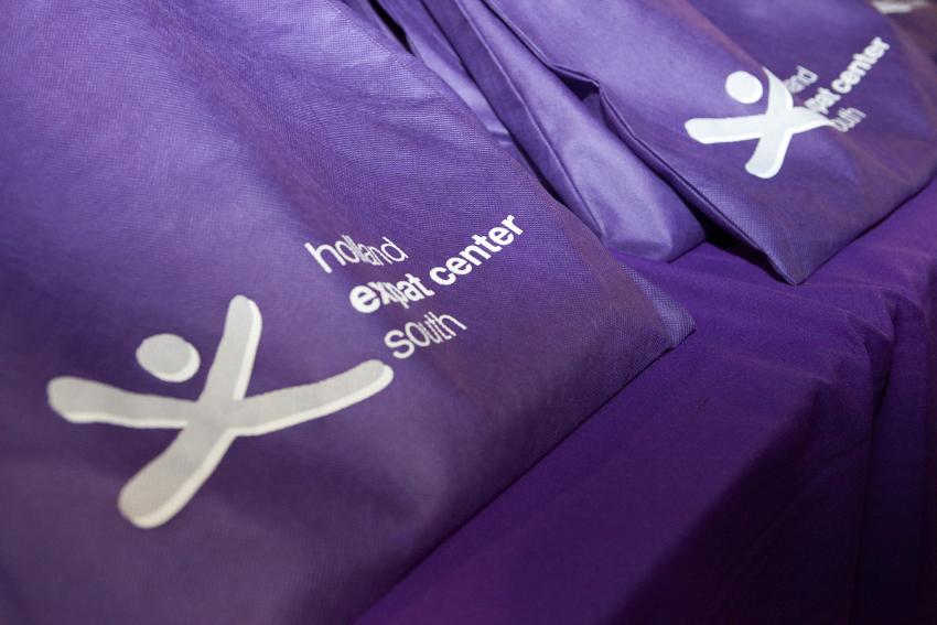 Photo of purple welcome bags