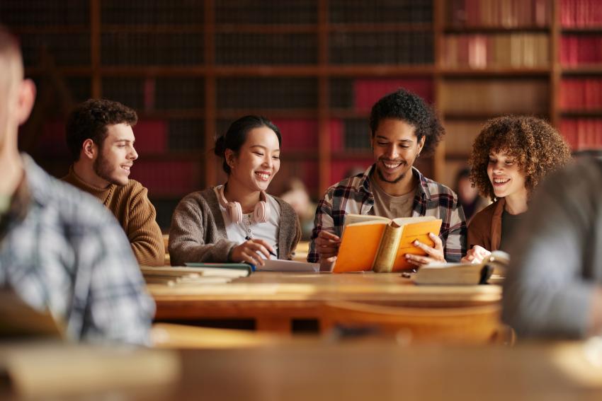Photo of people in library