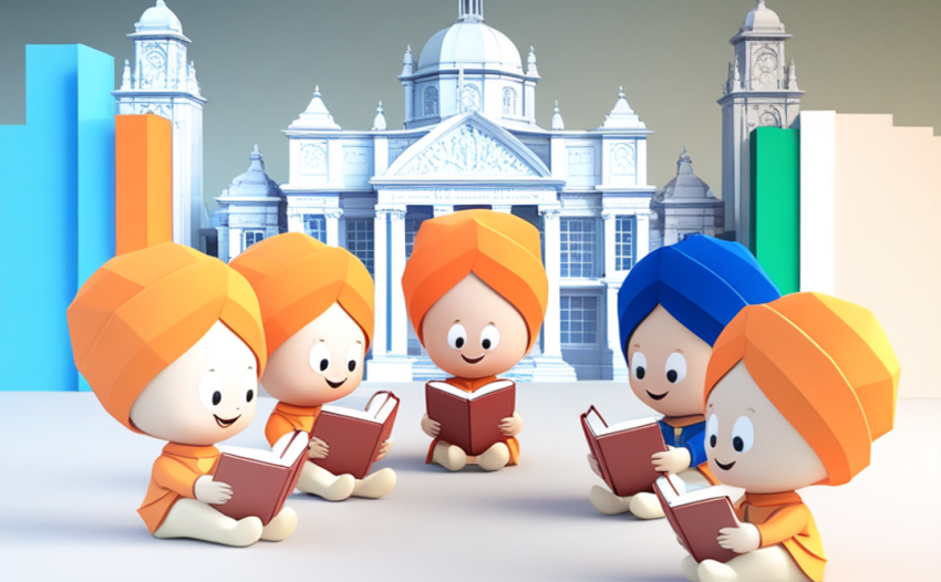 ICIN cropped image of cartoon children reading books