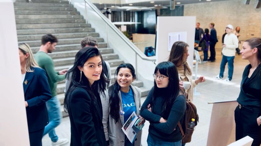 Women chatting at the expo