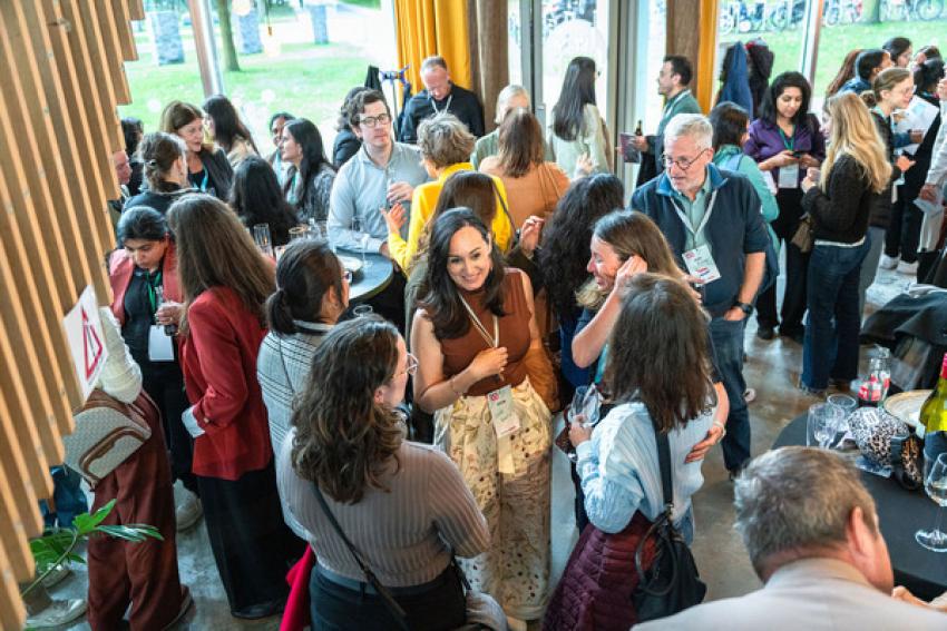 Participants chatting and networking