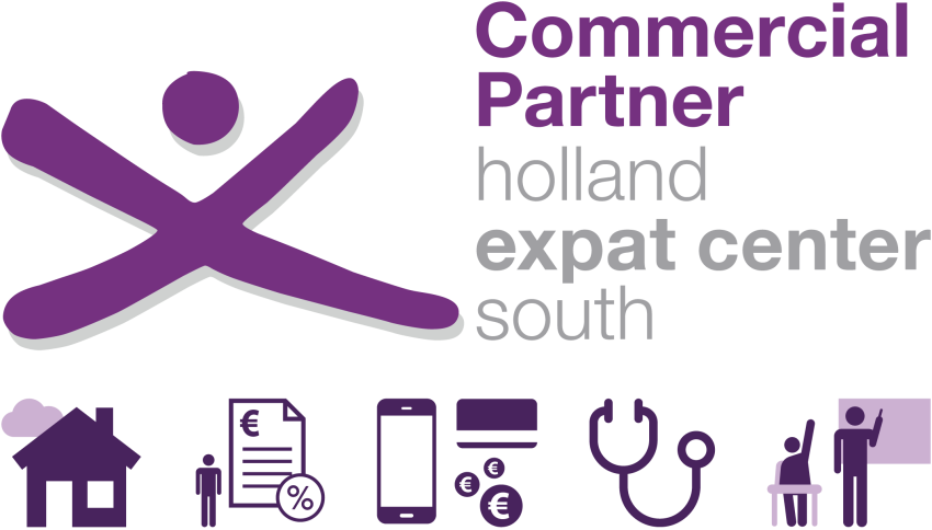 Commercial Partner logo with icons for housing, banking, tax, healthcare, and education