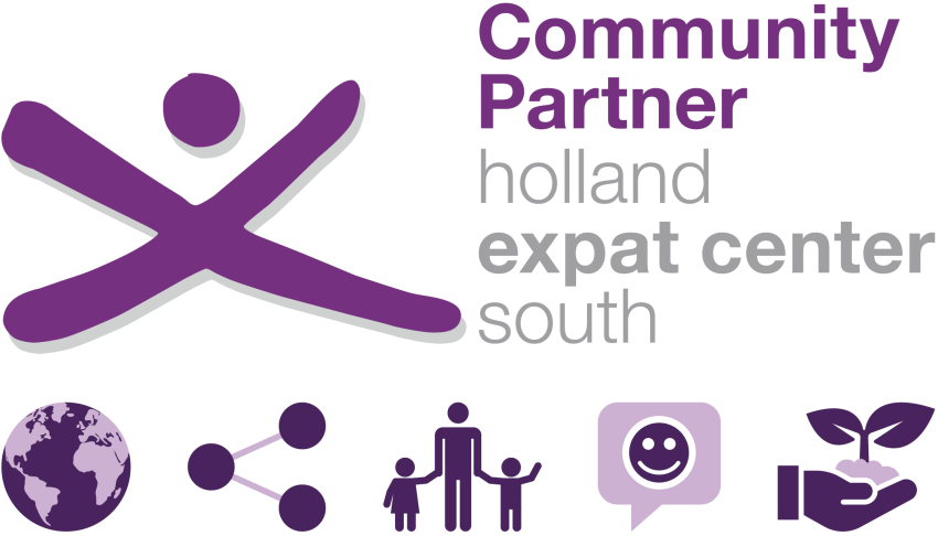 Community Partner logo with icons for family, social contact and sustainability
