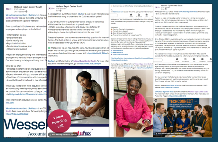 Screenshot of 4 LinkedIn posts