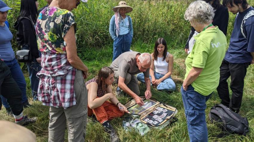 Nature Detective Game - participants standing around the game