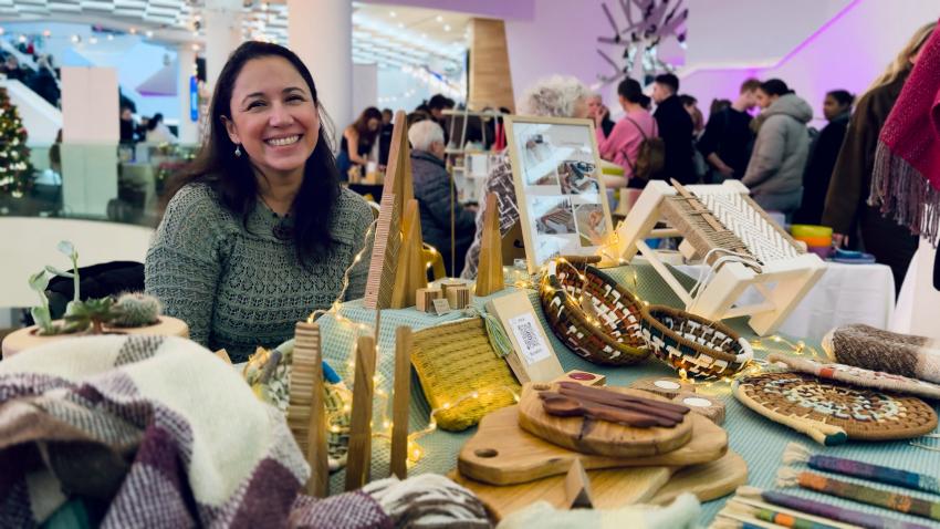A winter market stall