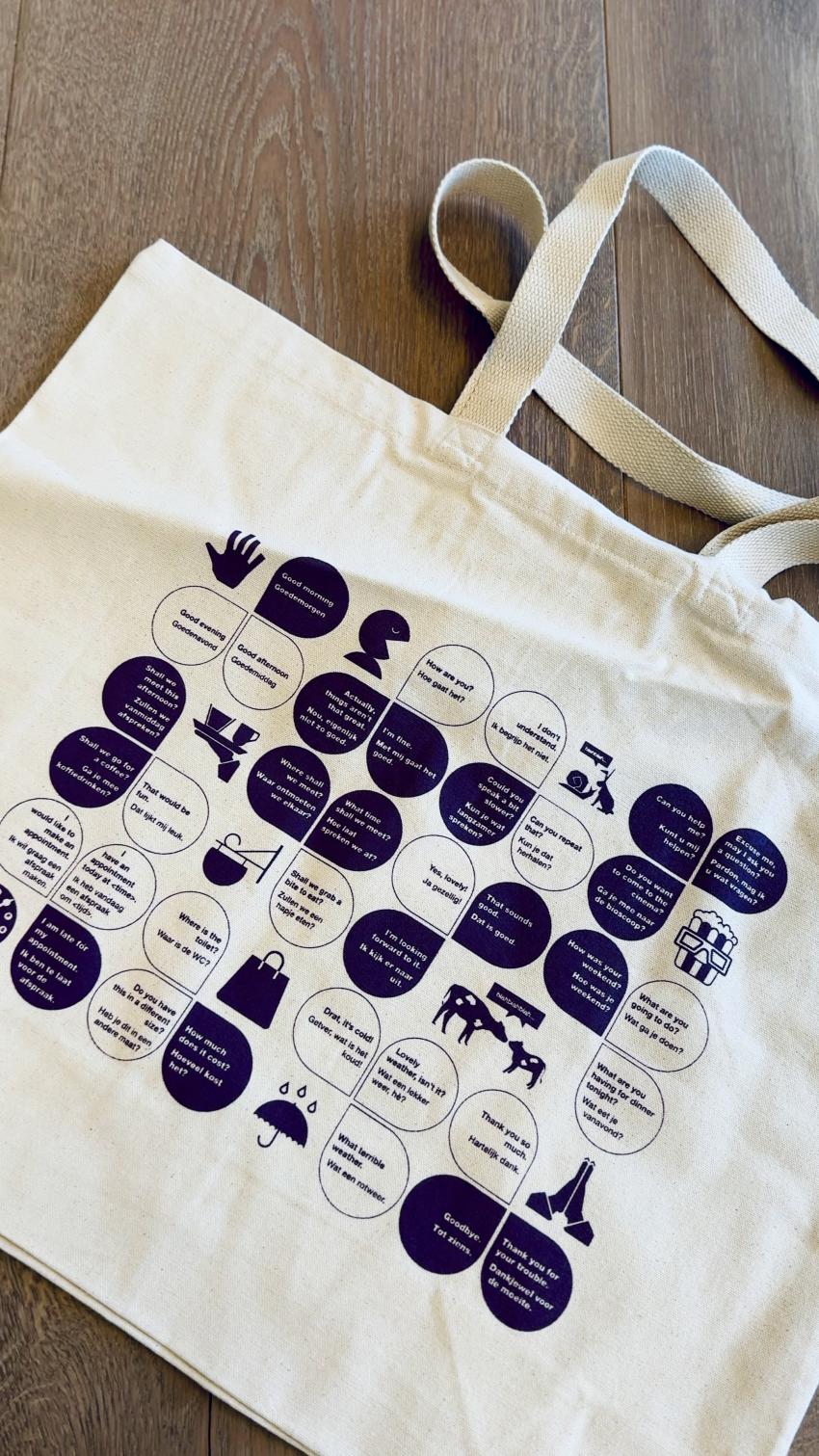 Praat Nederlands Met Me beach tote bag
