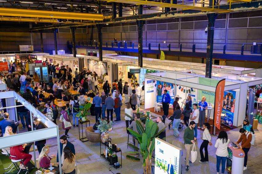 Visitors and stands at the IamExpat Fair