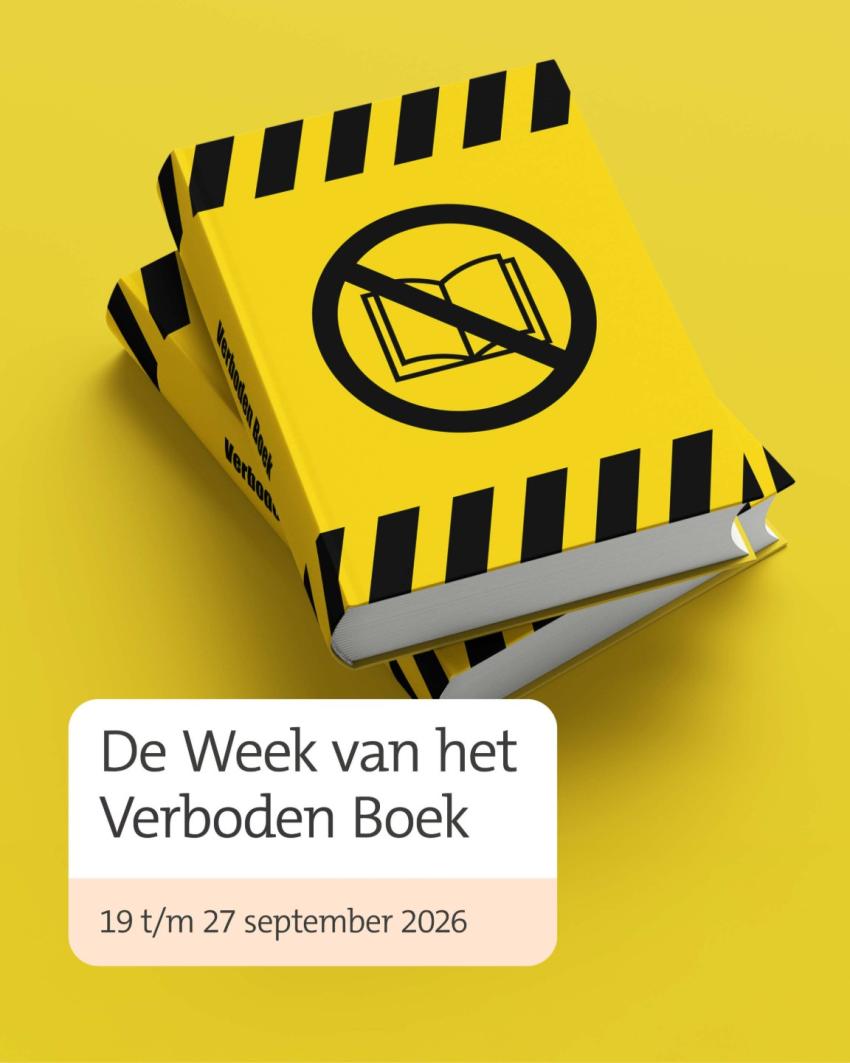 Yellow book cover with book banned symbol