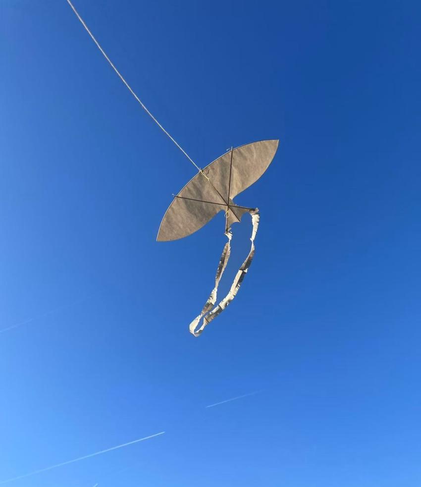 A kite in a clear blue sky