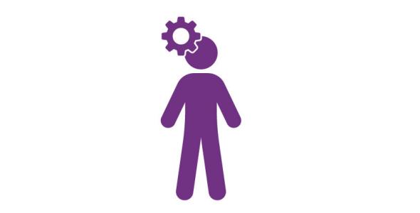 Icon of a person with a wheel with cogs