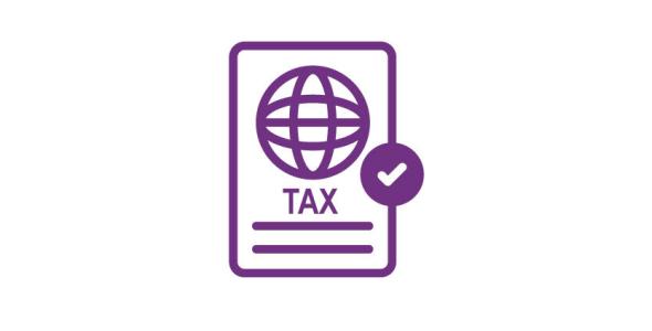 Icon of a tax document with a checkmark