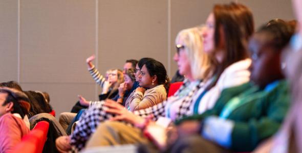 Side view of the audience