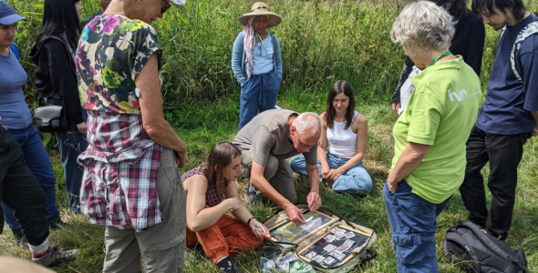 Nature Detective Game - participants standing around the game