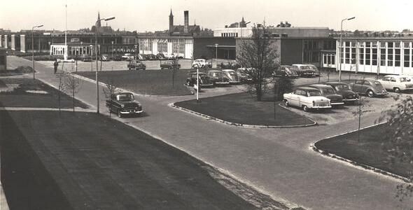 Black and white image of Technische Hogeschool Eindhoven in the sixties